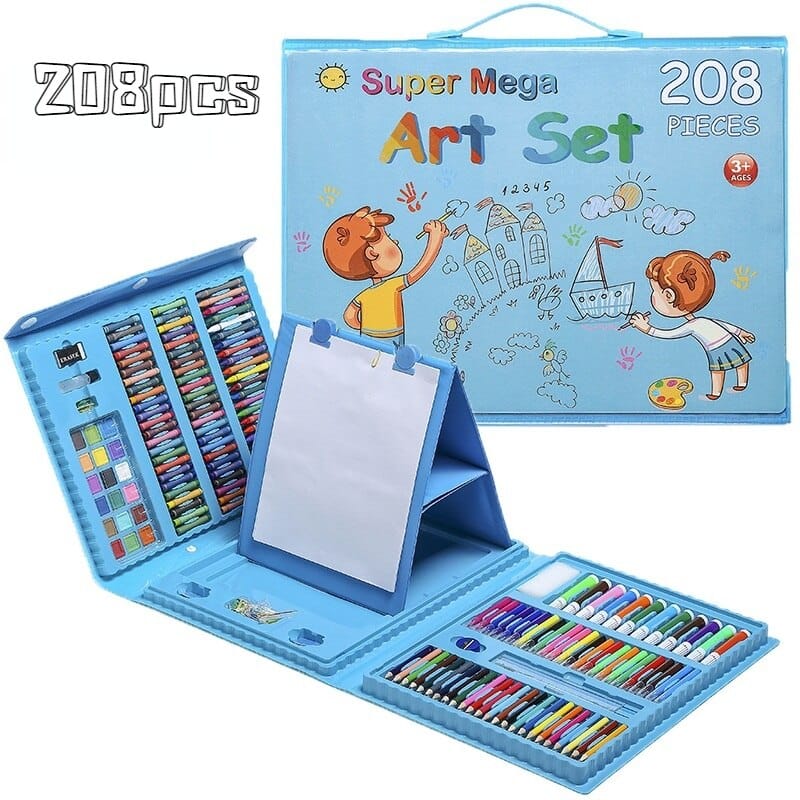 Kit de Fournitures d'Artiste – 208 Pièces pour Dessin et Peinture